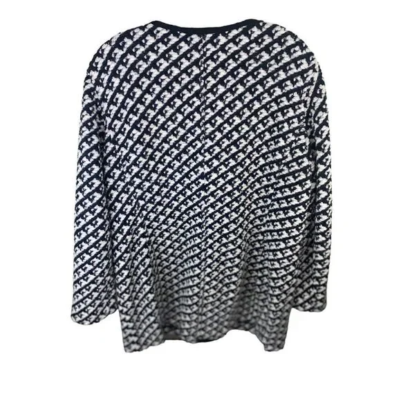 Talbots Wool Blend Pea Coat Women XL Black White Snap Button - Picture 2 of 5